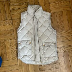 J.Crew cream quilted vest